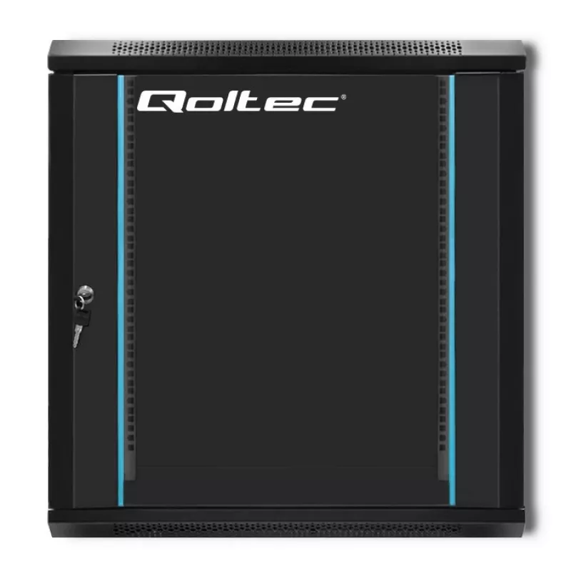 19 colių stelažo spinta QOLTEC 54464 12U 600x635x450 Juoda