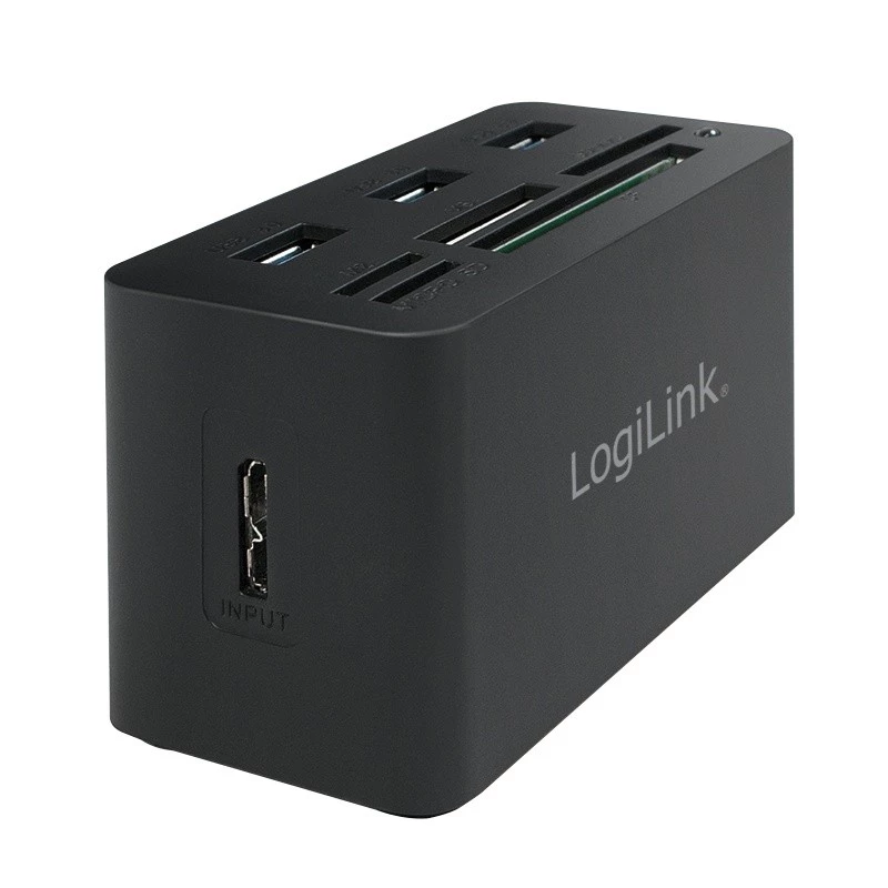 Dokavimo stotelė LogiLink CR0042 USB 3.2 kortelių skaitytuvas ir USB šakotuvas