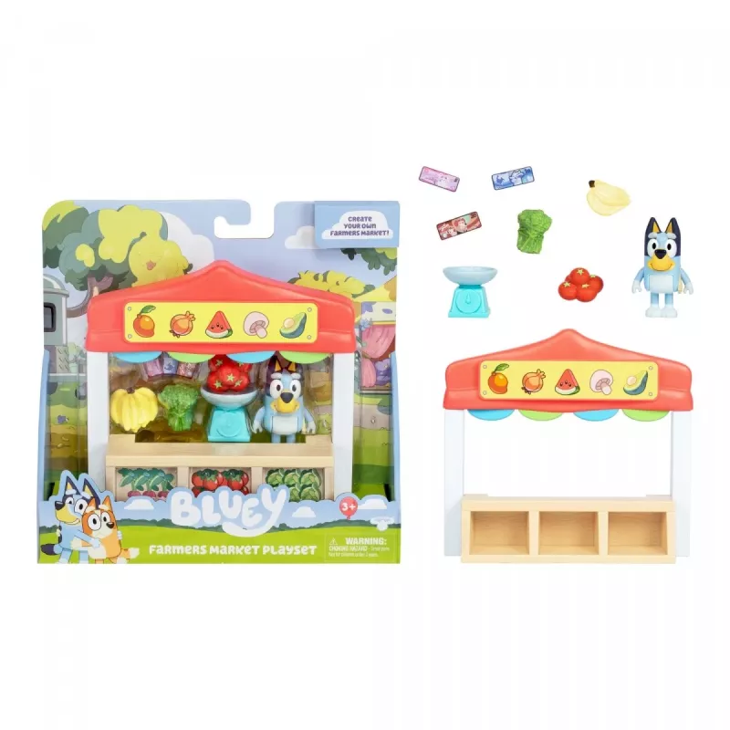 Mini Bluey maisto prekių parduotuvėlės figūrėlių rinkinys TMTOYS BLU17555 – mažos figūrėlės vaidmenų žaidimams