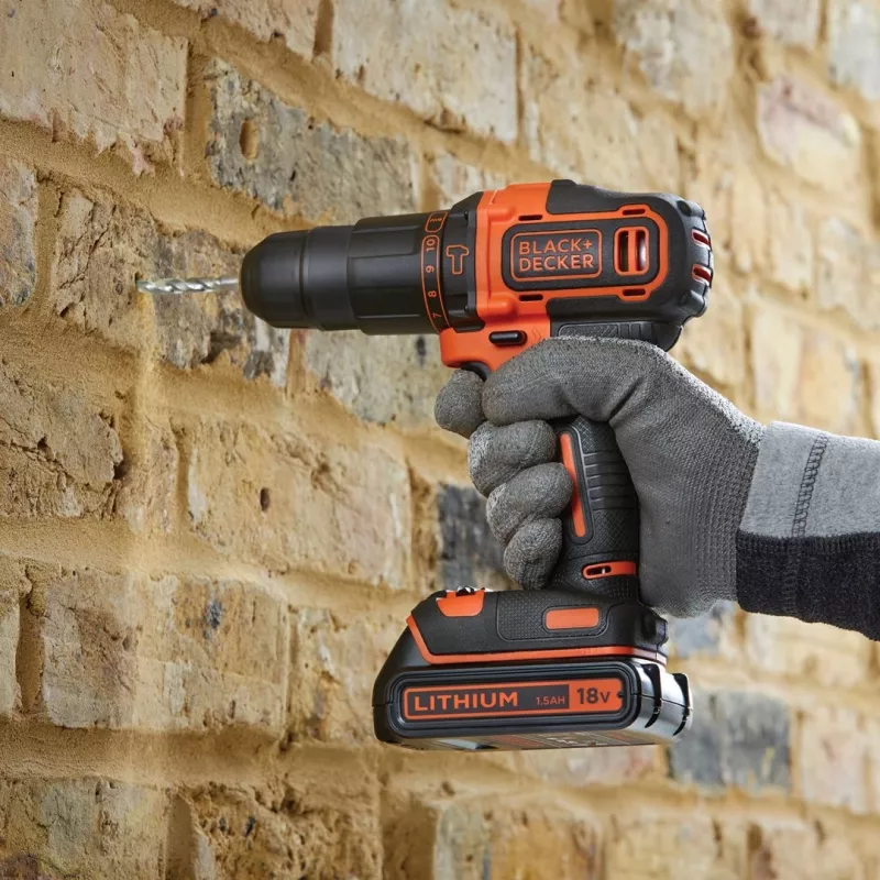 Gręžtuvas Black & Decker BDCHD18KB-QW bešepetėlis, juodas, oranžinis