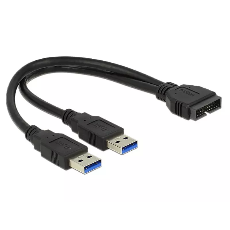 USB laidas DeLOCK 0,25m USB 3.0 / 2xUSB 3.0 83910
