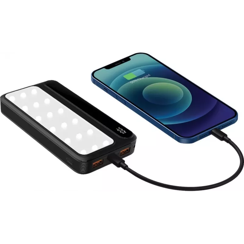 Powerbank Rebeltec P10 LCDPD 10 000 mAh su žibintuvėliu