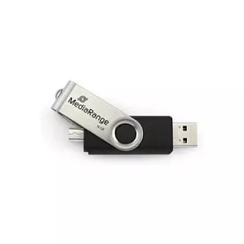 MediaRange MR932 - USB atmintukas - 32GB - USB 2.0 / micro USB - juodas/sidabrinis (MR932-2)