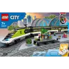 LEGO City 60337 Express keleivinis traukinys su nuotolinio valdymo pultu, žaislas vaikams, berniukams ir mergaitėms, su veikiančiais priekiniais žibintais, 2 vagonais ir 24 bėgių dalimis
