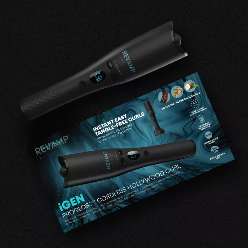 Revamp CL-2750-EU2 iGEN Cordless Progloss Hollywood Curl automatinė besisukanti garbanojimo priemonė