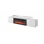 Spintelė televizoriui Cama Meble ROVA su elektriniu židiniu 190x37x48 cm balta/blizganti balta