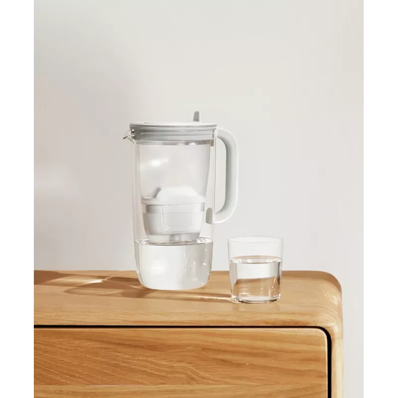 BRITA Glass+1 Maxtra Pro vandens filtro ąsotis pilka, 2,4 L / 1,5 L, su Maxtra Pro PP filtru