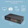 Ethernet Switch QOLTEC 52297 PoE RJ45 su PoE Uplink ir SFP prievadu