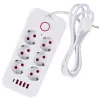 Maitinimo blokas MACLEAN MCE389 W – 6 kištukinių lizdų, 4×USB-A, 1×USB-C, 2500W, 110–240V, 1,5 m laidas, baltas