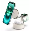 Belaidis USB įkroviklis Belkin Qi2 WIZ040KQSD — 25 W, USB maitinimas, 1,5 m laidas, baltas, skirtas išmaniajam telefonui, išmaniajam laikrodžiui, ausinėms, fitneso apyrankei