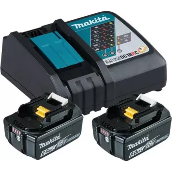 Makita DC18RC akumuliatoriaus įkroviklis + 2 akumuliatoriai - Li-Ion - 6 Ah - 108 Wh - 1 vieta įkrovimui (199480-6)