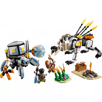 LEGO rinkinys Horizon Adventures 77037 – Aloy ir Varl prieš Šarvojėją ir Dantytį, 768 dalių, 2 minifigūrėlės