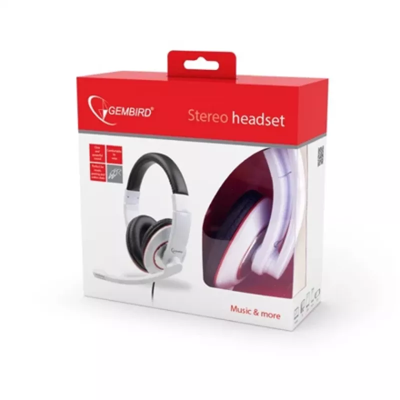 Ausinės stereo Gembird MHS-001-GW baltos blizgios