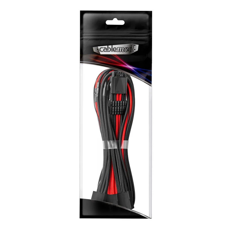 CableMod PRO ModMesh 12VHPWR į 3x PCI-e laidas - 45 cm, juodas/raudonas