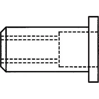 Akninė veržlė GESIPA A2 M8 x 11 x 17 mm Standard KS, skirta 0,25–3,5 mm medžiagoms, pakuotė po 100 vnt.