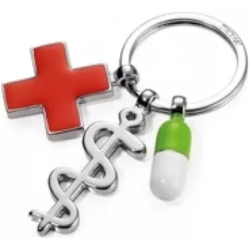 Rakto pakabukas TROIKA GET WELL įvairiaspalvis sidabrinis metalinis 60 mm