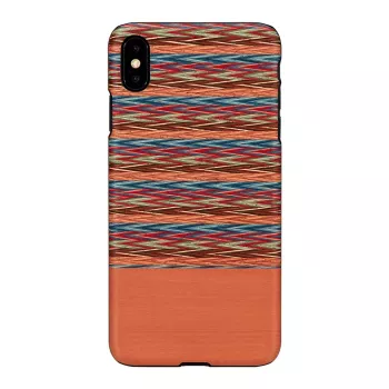 Dėklas telefonui man and wood iPhone X/XS — rudas languotas su juodais akcentais
