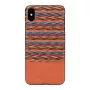 Dėklas telefonui man and wood iPhone X/XS — rudas languotas su juodais akcentais