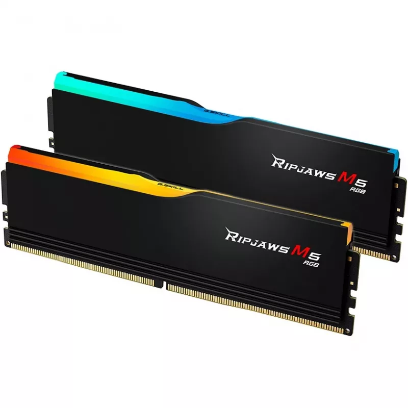 G.Skill Ripjaws M5 RGB 64 GB (2x 32 GB) DDR5-6400 Dual-Kit, juoda, F5-6400J3239G32GX2-RM5RK, INTEL XMP