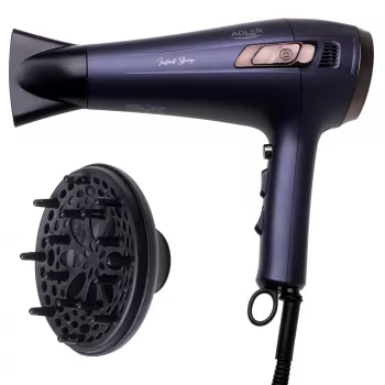 Plaukų džiovintuvas su įtraukiamu laidu - 2400W + Adler difuzorius