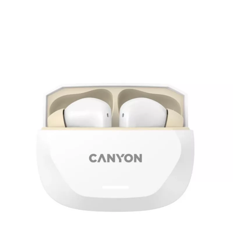Ausinės CANYON HEXAGON 7 TWS ANC+ENC belaidžio įkrovimo balta smėlio spalvos
