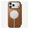 Nomad Modern Leather Folio dėklas iPhone 17 Pro Max — Tan (oda, iki 17,5 cm ekrano, 4 kortelių kišenės)