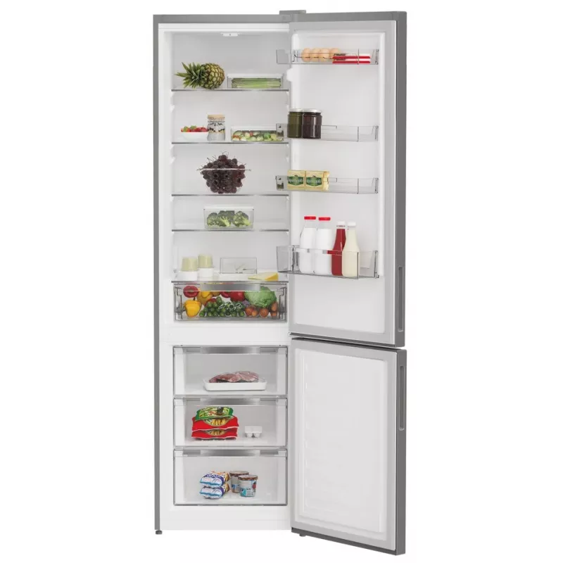 Šaldytuvas INDESIT INKS 1401 S4E1, E energijos klasė, laisvai pastatomas, kombinuotas, 202,5 cm aukščio, sidabrinis