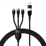USB laidas Baseus CASS030101 1,2 m USB A/USB C USB C/Micro-USB B/Lightning juodas