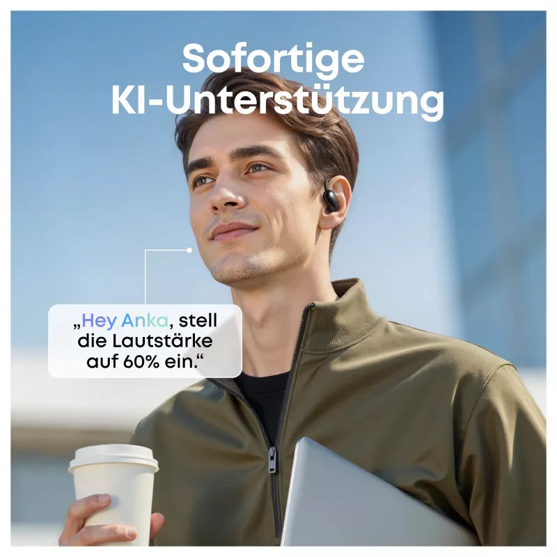 ANKER Soundcore AeroFit 2 AI black Open-Ear-Kopfhrer 35 Stunden Wiedergabezeit IP55 inkl. KI Assisent und bersetzung