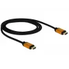 HDMI kabelis DeLOCK 85727 1 m, A tipo vyras–vyras, juodas su auksu