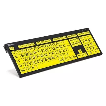 Logickeyboard XL Print NERO USB QWERTZ vokiškas juodai geltonas klaviatūra