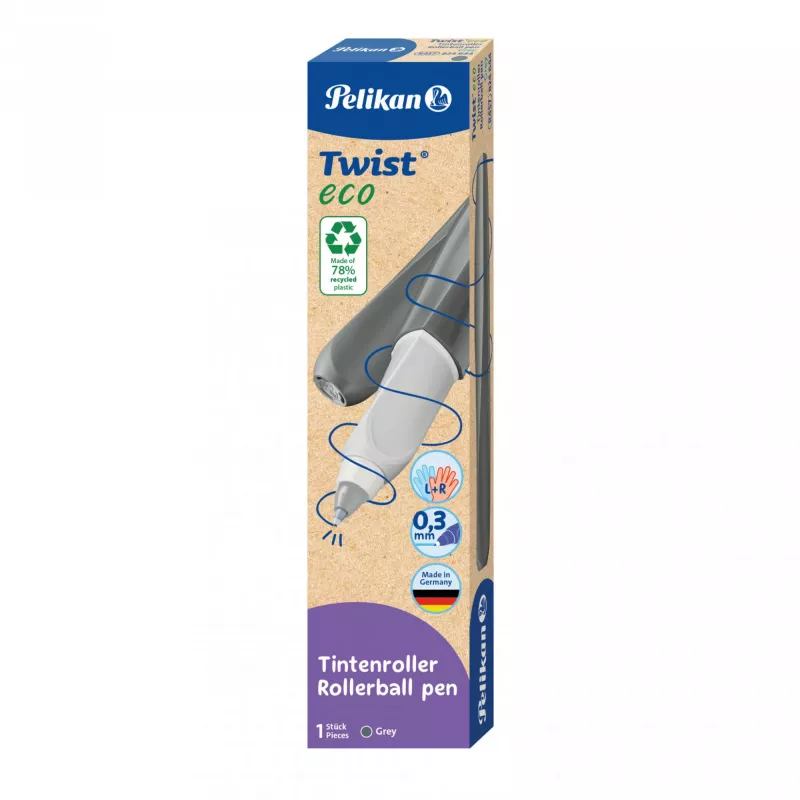 Tušinukas Pelikan Twist eco Blue Grey, mėlynas rašalas, patogus rašymas