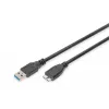 ASSMANN SuperSpeed USB 3.0 laidas, USB A kištukas į Micro USB B kištuką, Cu AWG 28, 2x ekranuotas, ilgis 1,0 m (AK-300116-010-S)