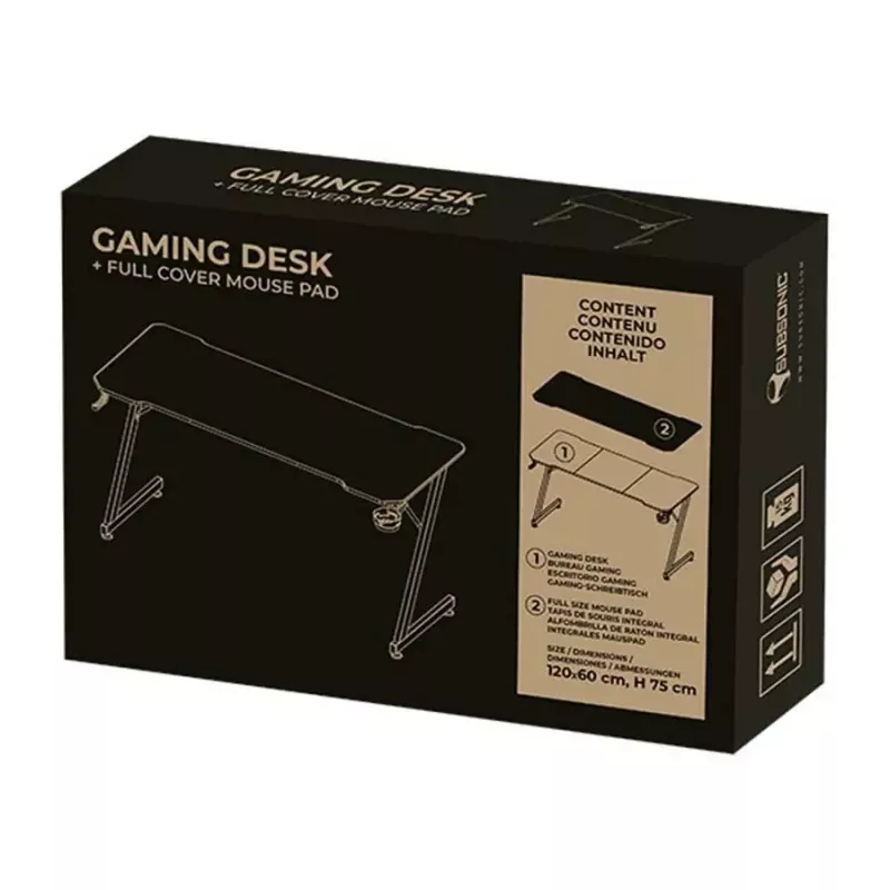 Kompiuterinis stalas Subsonic SA5706 juodas tiesus PVC 120x60 cm