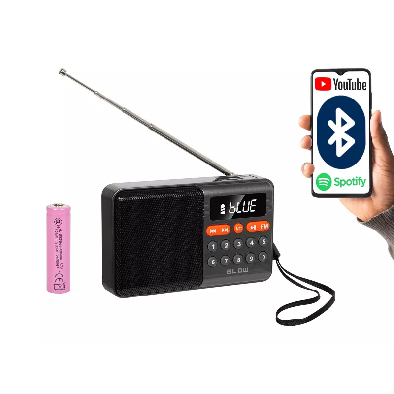 Nešiojamas analoginis AM/FM Bluetooth radijas BLOW RA18