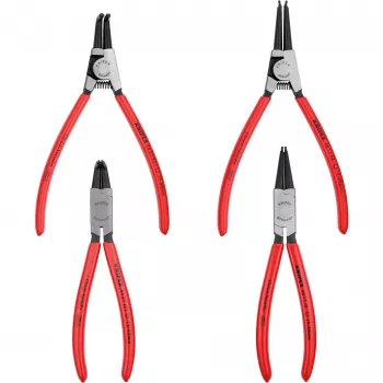 Knipex replių rinkinys vidiniams ir išoriniams fiksavimo žiedams 4 vnt. ritininiame dėkle 19-60 mm
