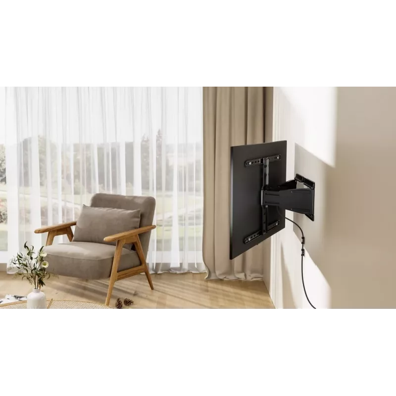 Pilnai reguliuojamas TV laikiklis GEMBIRD WM-90ST-02 43–90 colių ekranams, ištraukiamas, VESA 100x200–600x400, 50 kg