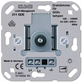 JUNG 211 GDE jungiklis sukamasis, metalinis, 230–240 V AC, 50 Hz