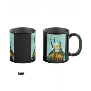 Terminis puodelis Good Loot The Witcher 3 Game Art Chronicles - Geralt & Vincent van Gogh 450 ml Juodas