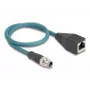 DeLOCK M12 adapterio kabelis X-coded 8 kontaktų kištukas į RJ45 lizdą 50 cm