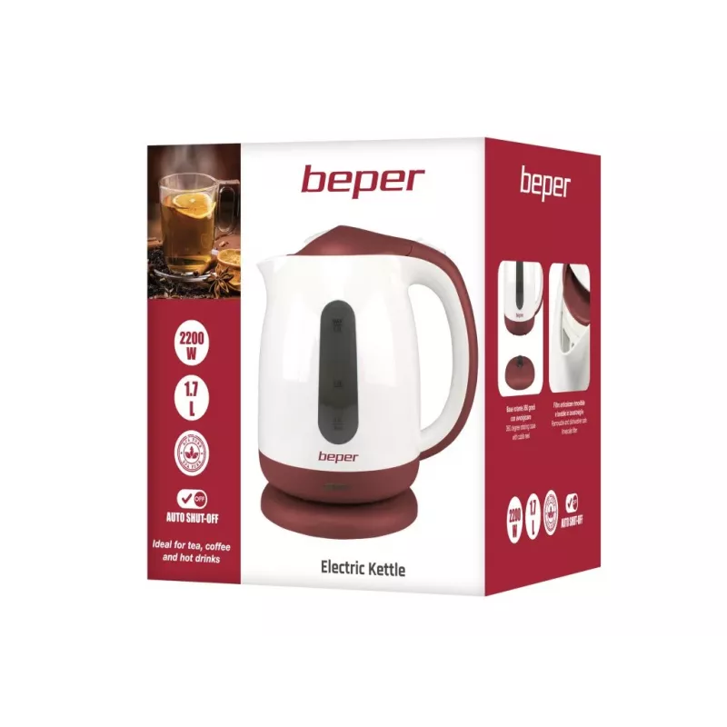 Elektrinis virdulys Beper 1,7 l 2200 W juodas