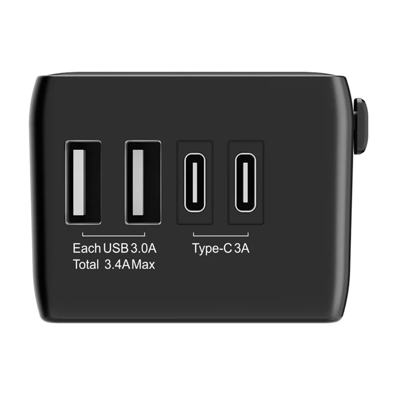 Kelioninis adapteris BlitzWolf BW-TA1 4-in-1 su 2× USB PD 20W prievadais