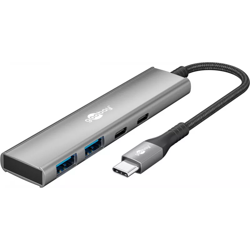 Goobay Slim 4 prievadų USB-Hub USB-C į USB-A 5 Gbit/s USB 3.2 (76563)