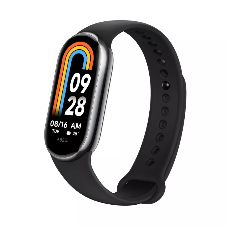 Xiaomi Smart Band 8 Juoda, išmanioji apyrankė, Bluetooth 5.1, 190mAh, 1.62 colio, 5 ATM, akselerometras, PPG jutiklis, giroskopas