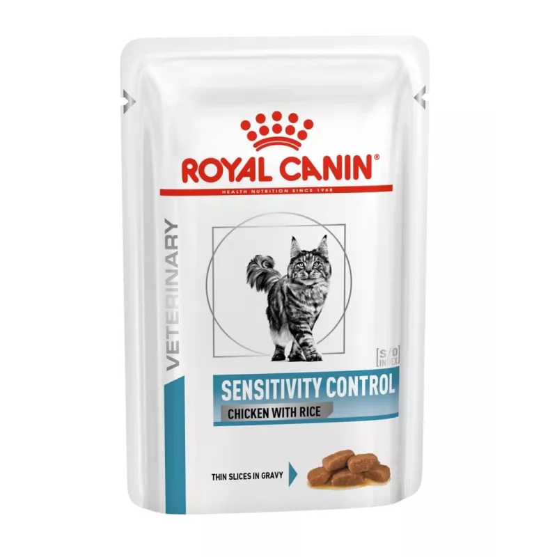 Šlapias kačių ėdalas Royal Canin Sensitivity Control vištiena su ryžiais, suaugusioms katėms, 12 x 85 g