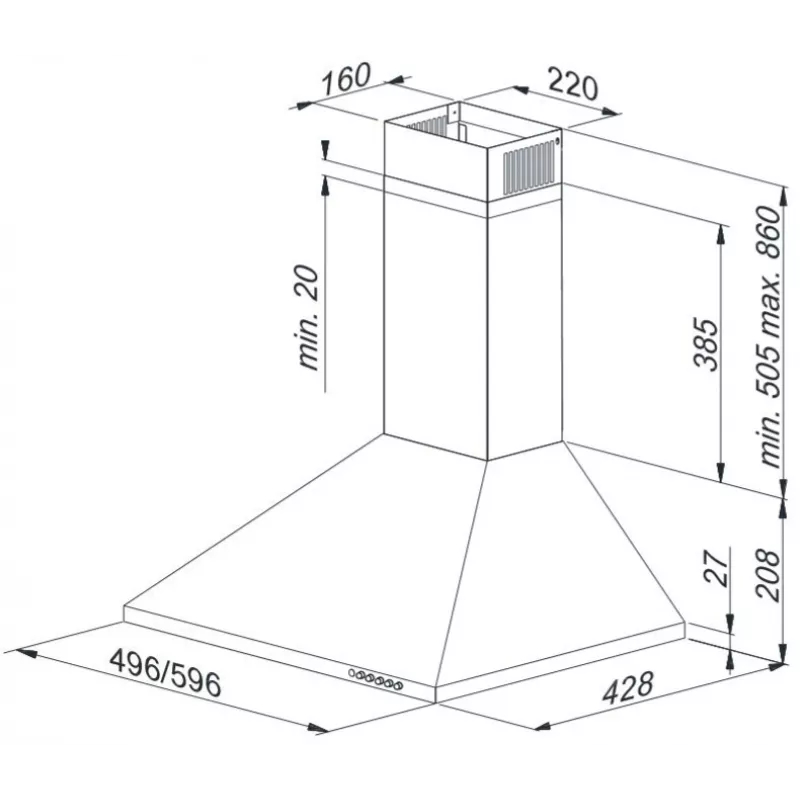 Gartraukis MAAN VELA 2 50 satin, 496 mm, 3 greičiai, 315 m³/h, plieninis korpusas