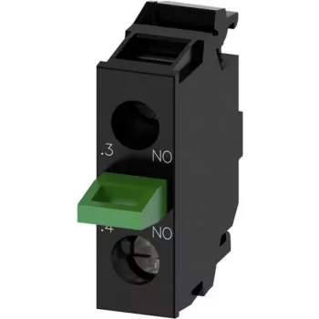 Siemens 3SU14002AA101BA0 – juodas varžtas, IP40/IP20, 5–500 V AC/DC, 50/60 Hz