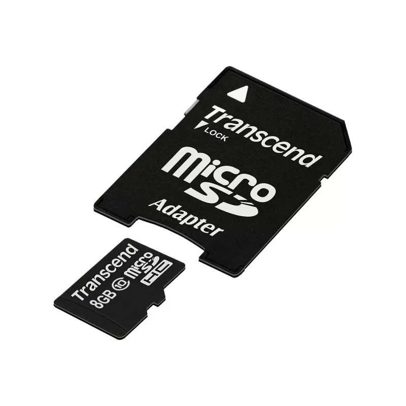 Transcend Premium microSDHC 8 GB atminties kortelė su SD adapteriu
