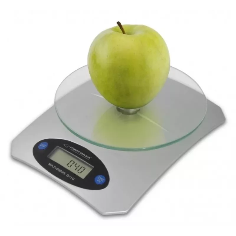 Virtuvinės elektroninės svarstyklės ESPERANZA Avocado Grey, 5 kg, bambuko platforma