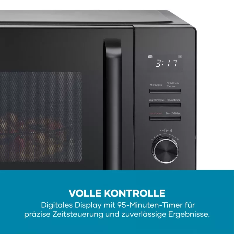 Kombinuota mikrobangų krosnelė SEVERIN MW 7798, ant stalviršio, 29 L, 900 W, juoda, 315 mm sukamoji lėkštė
